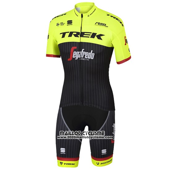 2017 Maillot Ciclismo Trek Segafredo Vert et Noir Manches Courtes et Cuissard